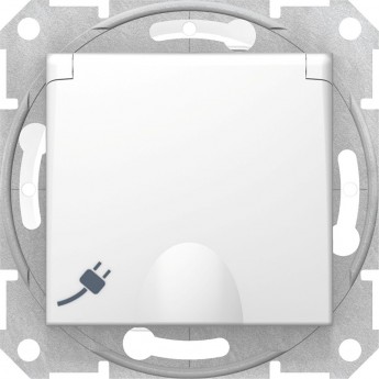 Розетка SCHNEIDER ELECTRIC SEDNA IP44 с з/к, с крышк, cо шторками, быстрозаж. конт, белый