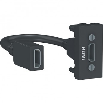 Розетка SCHNEIDER ELECTRIC UNICA MODULAR HDMI, 1 модуль, антрацит