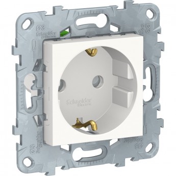 Розетка SCHNEIDER ELECTRIC UNICA NEW с заземлением, со шторками, с быстрозажимными клеммами, 16 А, 250 В, белый