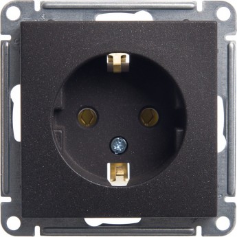Розетка SCHNEIDER ELECTRIC W59 с заземлением без шторок, 16А, механизм, чёрный бархат