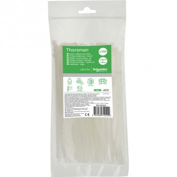 Стяжка кабельная 200х4.8 БЕЛАЯ (100шт) Стяжка кабельная 200х4.8 БЕЛАЯ (100шт)