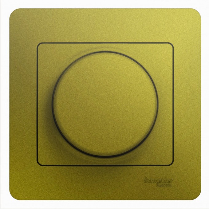 Светорегулятор (диммер) SCHNEIDER ELECTRIC GLOSSA, поворотно-нажимной, LED, RC, 630Вт, в сборе, фисташковый GSL001037