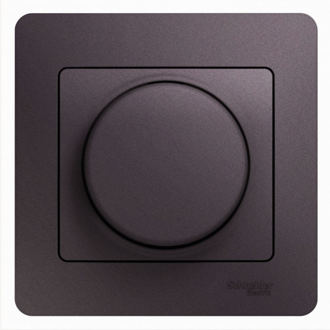 Светорегулятор (диммер) SCHNEIDER ELECTRIC GLOSSA, поворотно-нажимной, LED, RC, 630Вт, в сборе, сиреневый туман GSL001437