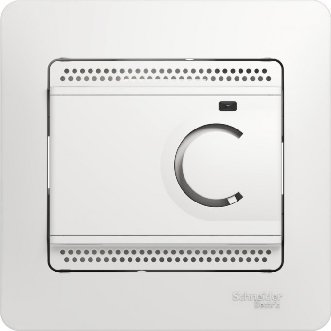 Термостат электрический SCHNEIDER ELECTRIC GLOSSA теплого пола с датчиком,от+5до+50°C,10A,в сборе, БЕЛЫЙ GSL000138