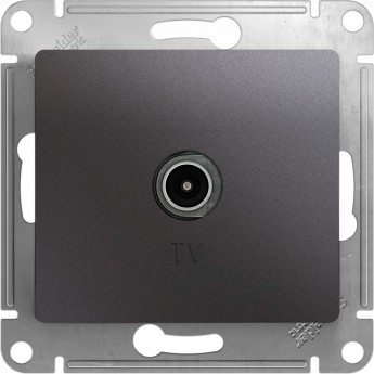 TV розетка SCHNEIDER ELECTRIC GLOSSA проходная 4DB, механизм, ГРАФИТ