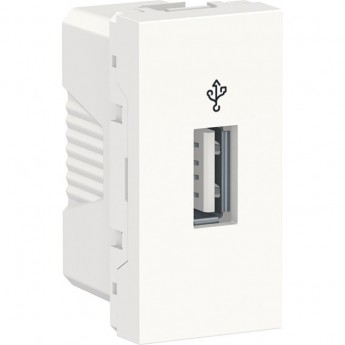 USB-коннектор SCHNEIDER ELECTRIC UNICA MODULAR, 1 модуль, белый USB-коннектор SCHNEIDER ELECTRIC UNICA MODULAR, 1 модуль, белый