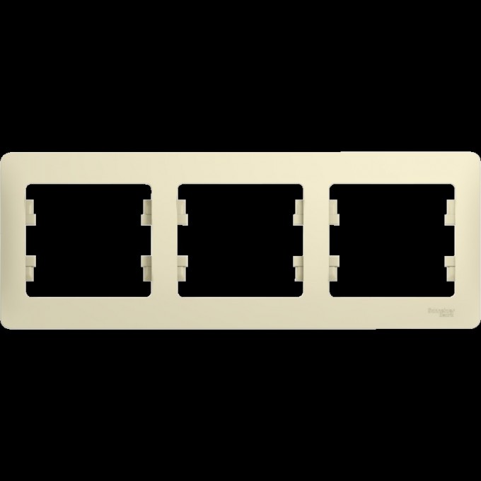 3-постовая рамка SCHNEIDER ELECTRIC GLOSSA, горизонтальная, БЕЖЕВЫЙ GSL000203