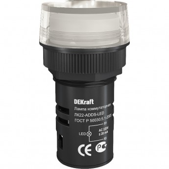 Лампа сигнальная SCHNEIDER ELECTRIC DEKRAFT ADDS 22 мм Цвет:БЕЛЫЙ LED 220В ЛK-22 DEKraft
