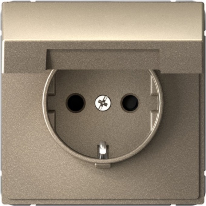 Розетка SCHNEIDER ELECTRIC ARTGALLERY 16А IP20 с заземлением, шторки, с крышкой, механизм, шампань GAL000546
