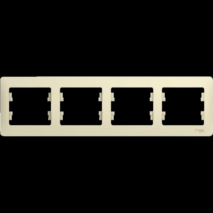 4-постовая рамка SCHNEIDER ELECTRIC GLOSSA, горизонтальная, БЕЖЕВЫЙ GSL000204