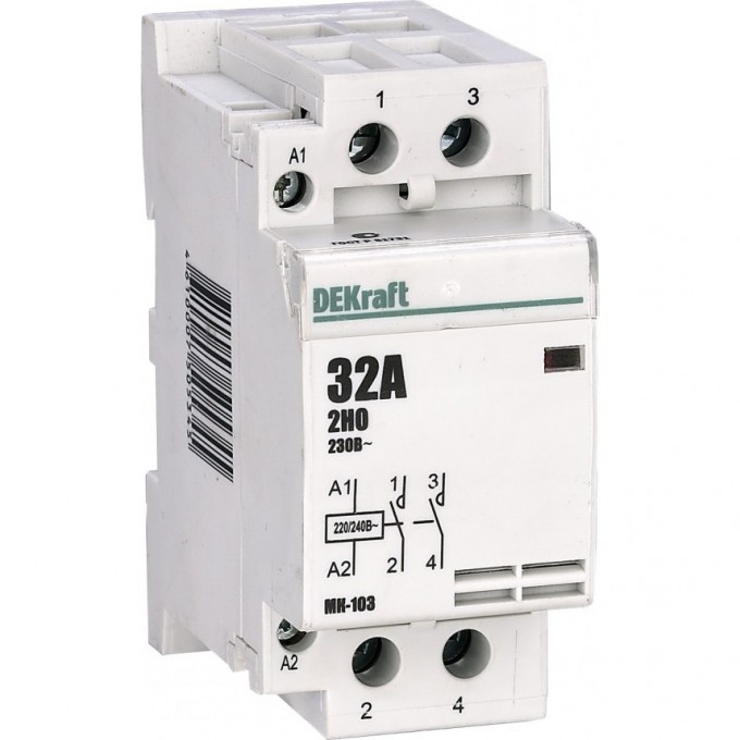 Модульный контактор DEKRAFT 2НО 63А 230В МК-103 18085DEK